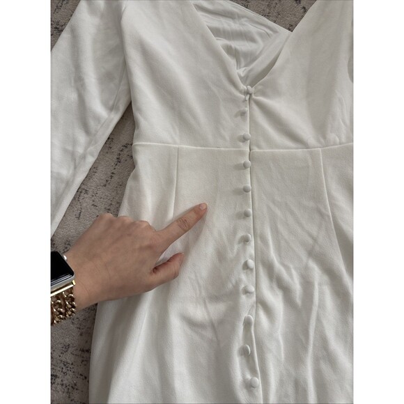 Lulus Feeling of Forever White Long Sleeve Mermaid Maxi Dress Size Large Bridal - Picture 9 of 9